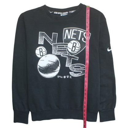 Nike Women’s Black Brooklyn Nets Sweatshirt Size L Crew Neck NBA Graphic