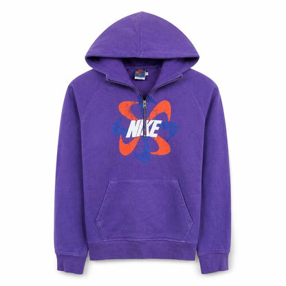 Nike Women Purple Track & Field 1/2 Zip Hoodie Size L Cotton Blend