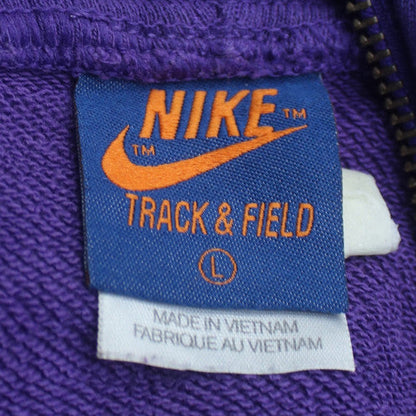 Nike Women Purple Track & Field 1/2 Zip Hoodie Size L Cotton Blend