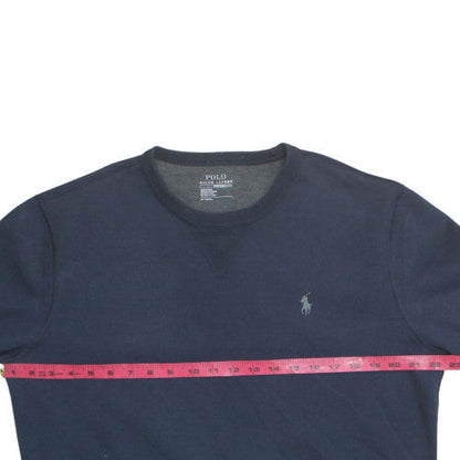 Polo Ralph Lauren Men's Blue Pullover Sweatshirt M Crew Neck Logo