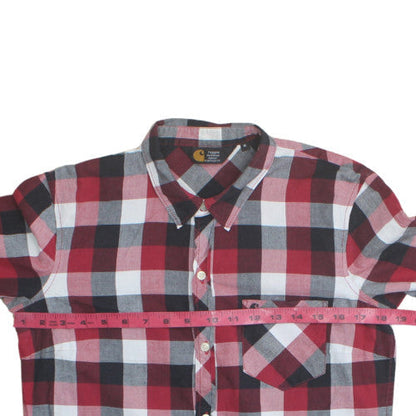 Carhartt Women Red Check Long Sleeve Shirt Dress Size M