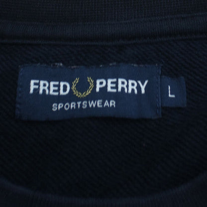 Fred Perry Men's Blue Crew Neck Logo Sweatshirt Size L