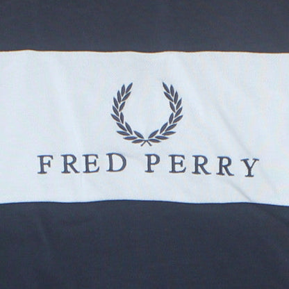 Fred Perry Men's Blue Crew Neck Logo Sweatshirt Size L