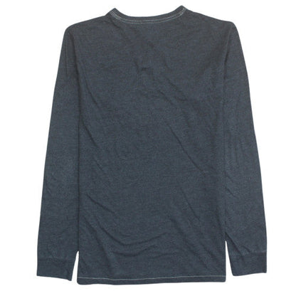 Diesel Men Navy V-Neck Long Sleeve T-Shirt Size M Cotton Blend