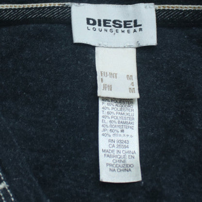 Diesel Men Navy V-Neck Long Sleeve T-Shirt Size M Cotton Blend