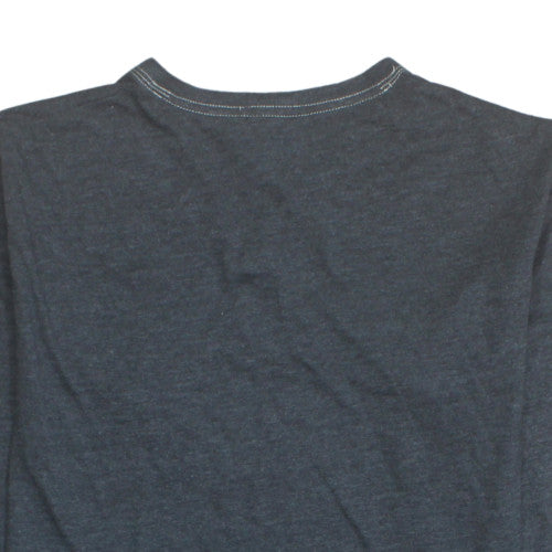 Diesel Men Navy V-Neck Long Sleeve T-Shirt Size M Cotton Blend