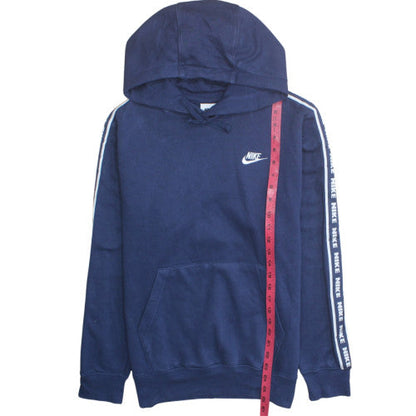 Nike Men's Blue Pullover Logo Hoodie Small Fleece Regular Fit