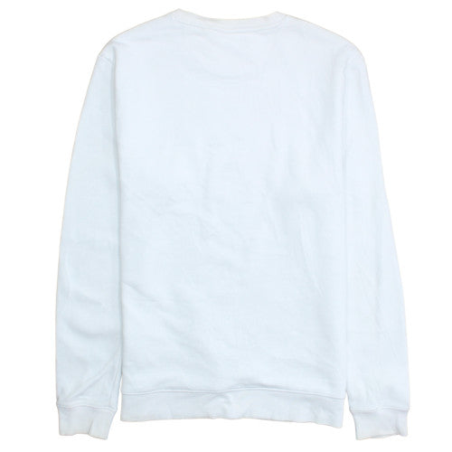 Diesel Women's White Cotton Blend Logo Pullover Sweatshirt L