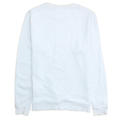 Diesel Women's White Cotton Blend Logo Pullover Sweatshirt L