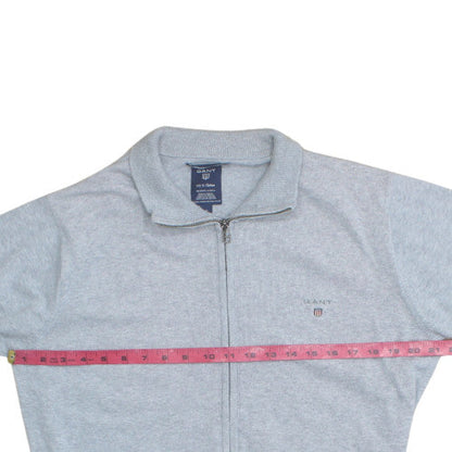 GANT Men's Grey Cotton Full Zip Jumper M Regular Fit