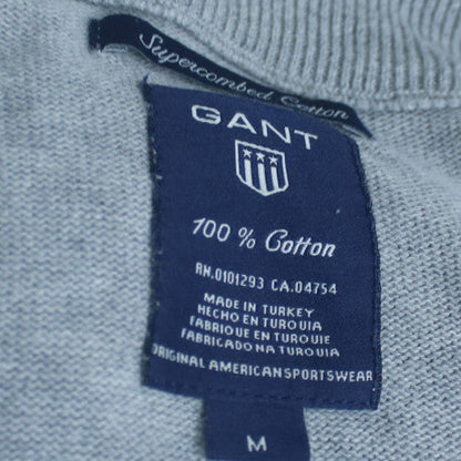 GANT Men's Grey Cotton Full Zip Jumper M Regular Fit
