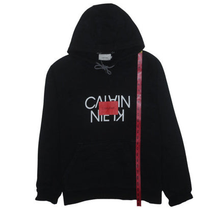 Calvin Klein Men's Black Pullover Hoodie Size L Fleece Logo Sweatshirt