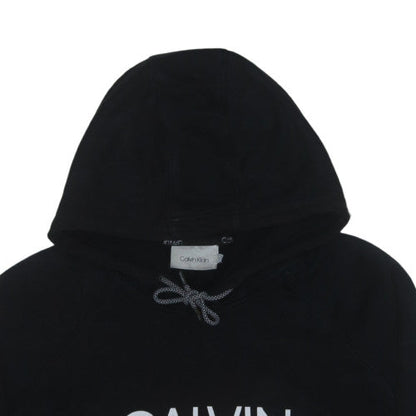 Calvin Klein Men's Black Pullover Hoodie Size L Fleece Logo Sweatshirt