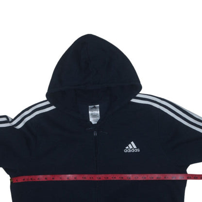 Adidas Mens Black XL Full Zip Fleece Hoodie with Embroidered Logo
