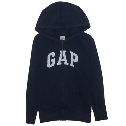 GAP Mens Blue Full Zip Hoodie Medium Fleece Logo Sweatshirt