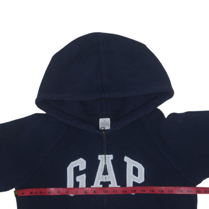 GAP Mens Blue Full Zip Hoodie Medium Fleece Logo Sweatshirt