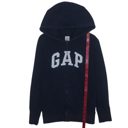 GAP Mens Blue Full Zip Hoodie Medium Fleece Logo Sweatshirt