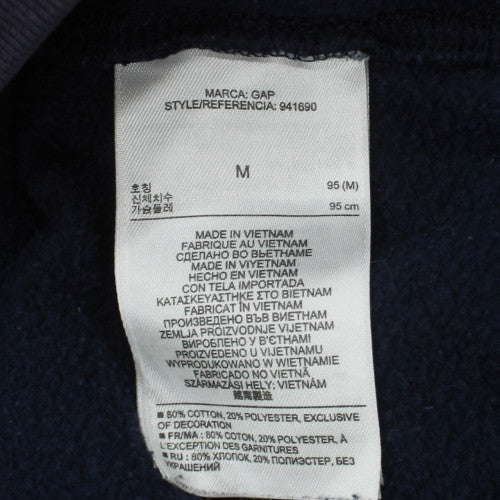 GAP Mens Blue Full Zip Hoodie Medium Fleece Logo Sweatshirt