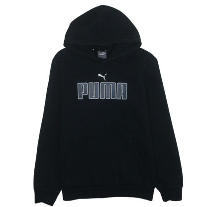 Puma Men's Black Pullover Hoodie Small Logo Fleece Sweatshirt
