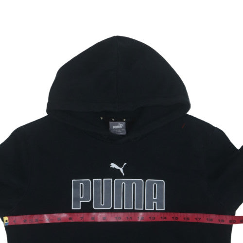 Puma Men's Black Pullover Hoodie Small Logo Fleece Sweatshirt