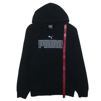 Puma Men's Black Pullover Hoodie Small Logo Fleece Sweatshirt