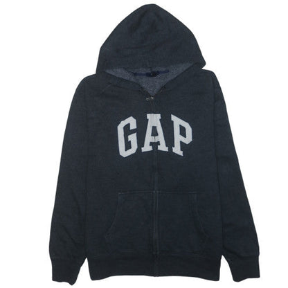 GAP Men's Black Full Zip Hoodie XL Fleece Lined Logo Sweatshirt