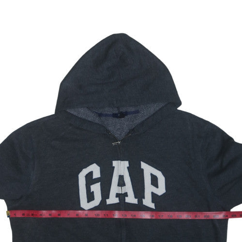 GAP Men's Black Full Zip Hoodie XL Fleece Lined Logo Sweatshirt