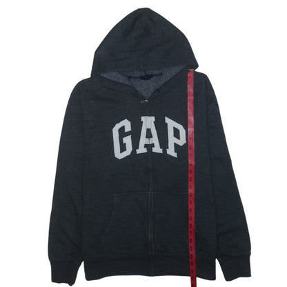 GAP Men's Black Full Zip Hoodie XL Fleece Lined Logo Sweatshirt