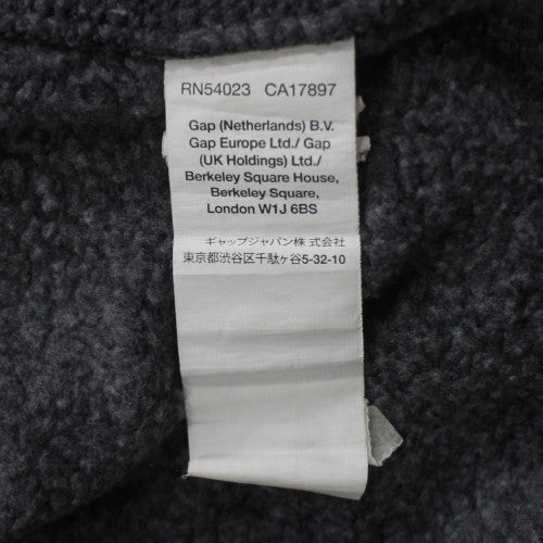 GAP Men's Black Full Zip Hoodie XL Fleece Lined Logo Sweatshirt