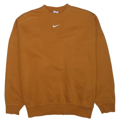 Nike Women Mustard Orange Crew Neck Pullover Sweatshirt M
