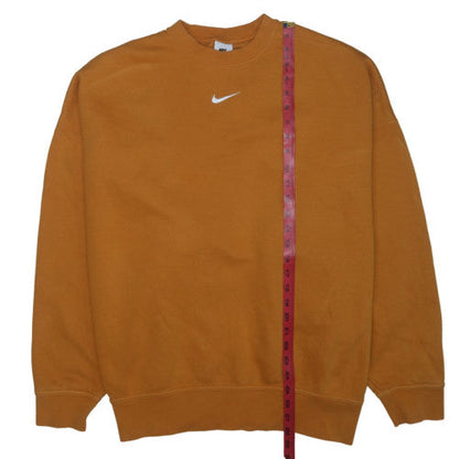 Nike Women Mustard Orange Crew Neck Pullover Sweatshirt M