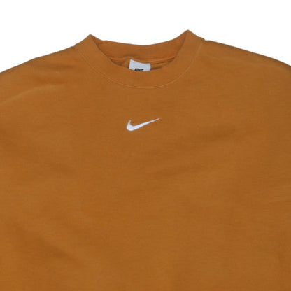 Nike Women Mustard Orange Crew Neck Pullover Sweatshirt M