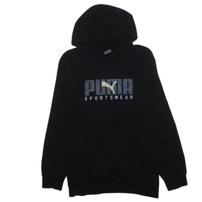 Puma Mens Black L Pullover Hoodie Sportswear Logo Hooded Sweatshirt