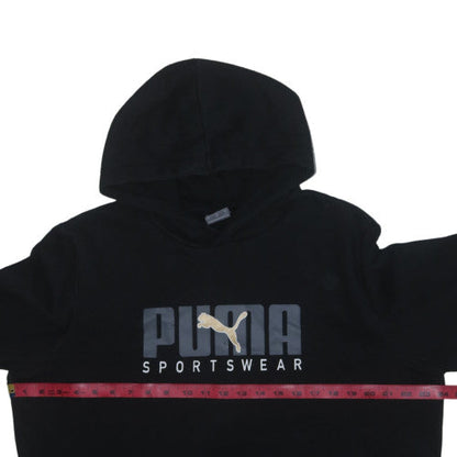 Puma Mens Black L Pullover Hoodie Sportswear Logo Hooded Sweatshirt