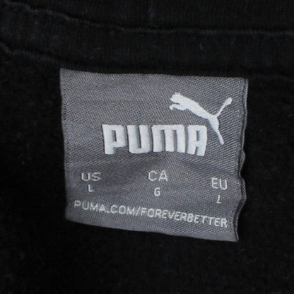 Puma Mens Black L Pullover Hoodie Sportswear Logo Hooded Sweatshirt