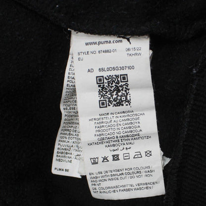 Puma Mens Black L Pullover Hoodie Sportswear Logo Hooded Sweatshirt