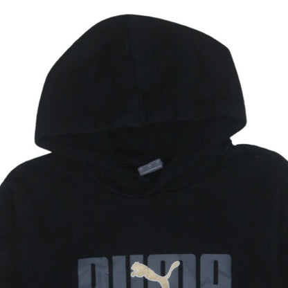 Puma Mens Black L Pullover Hoodie Sportswear Logo Hooded Sweatshirt