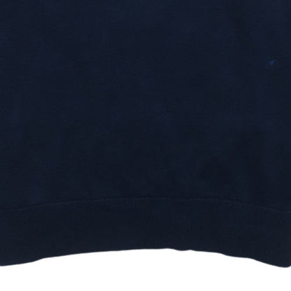 Polo Ralph Lauren Men's Navy Cotton Half Zip Jumper Size L