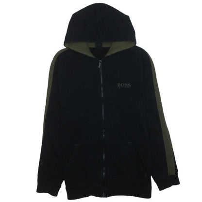 Hugo Boss Mens Black Full Zip Logo Hoodie Size L