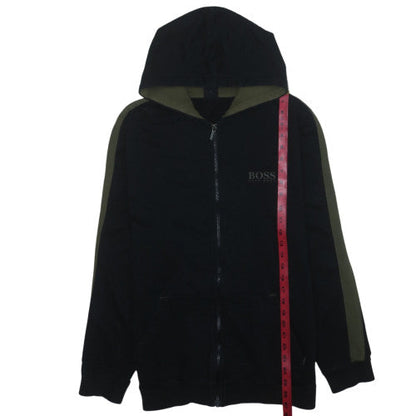 Hugo Boss Mens Black Full Zip Logo Hoodie Size L