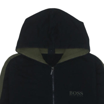 Hugo Boss Mens Black Full Zip Logo Hoodie Size L