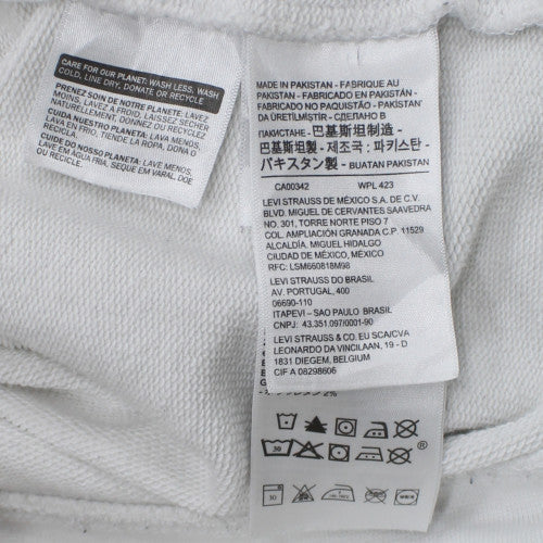 Levi's Men's White Pullover Hoodie L Relaxed Fit Logo Sweatshirt