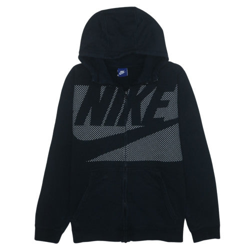 Nike Men's Black Full Zip Hoodie L Sports Fleece Graphic