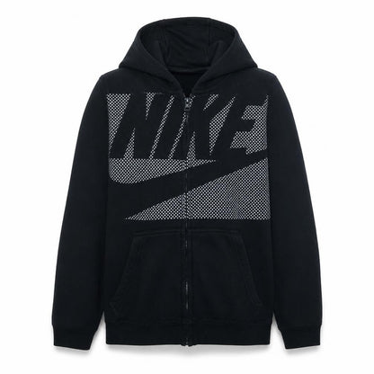 Nike Men's Black Full Zip Hoodie L Sports Fleece Graphic