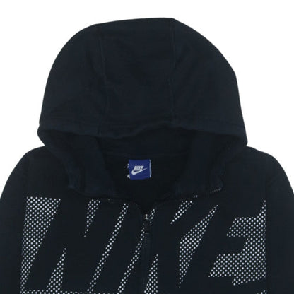 Nike Men's Black Full Zip Hoodie L Sports Fleece Graphic