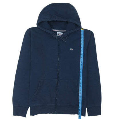 Tommy Jeans Men Blue Full Zip Hoodie L Classic Fleece