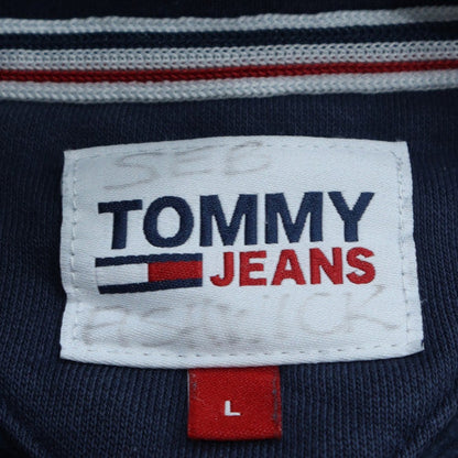 Tommy Jeans Men Blue Full Zip Hoodie L Classic Fleece