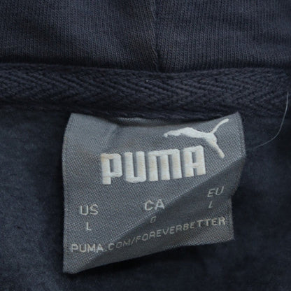 Puma Men’s Blue Pullover Hoodie L Regular Fit Graphic Logo Fleece