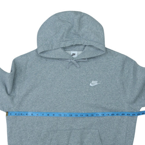 Nike Men's Grey Pullover Hoodie L Regular Fit Fleece Sweatshirt