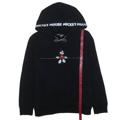 Disney Womens Black 2XL Pullover Hoodie with Mickey Mouse Print